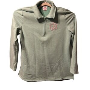 Marley Lilly Quarter Zip Pullover Sweatshirt Mint Green Monogrammed Large 42x30